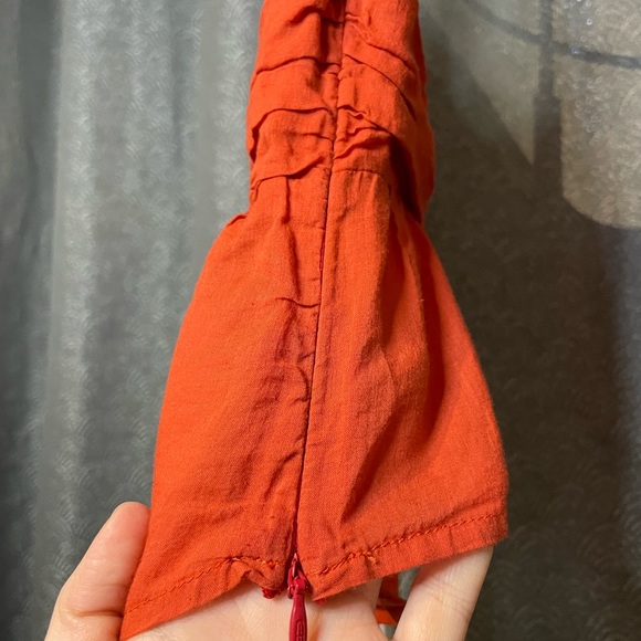 Burnt Orange Sleeveless Top - Maggie Walt Design - Side zipper - semi sheer - Picture 6 of 7